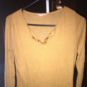 yellow mustard long sleeve shirt